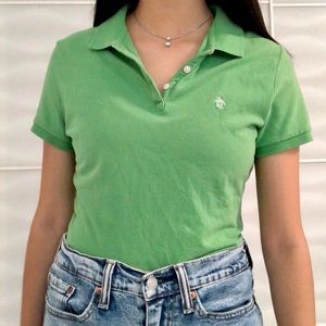 vintage green penguin embroidered polo tshirt